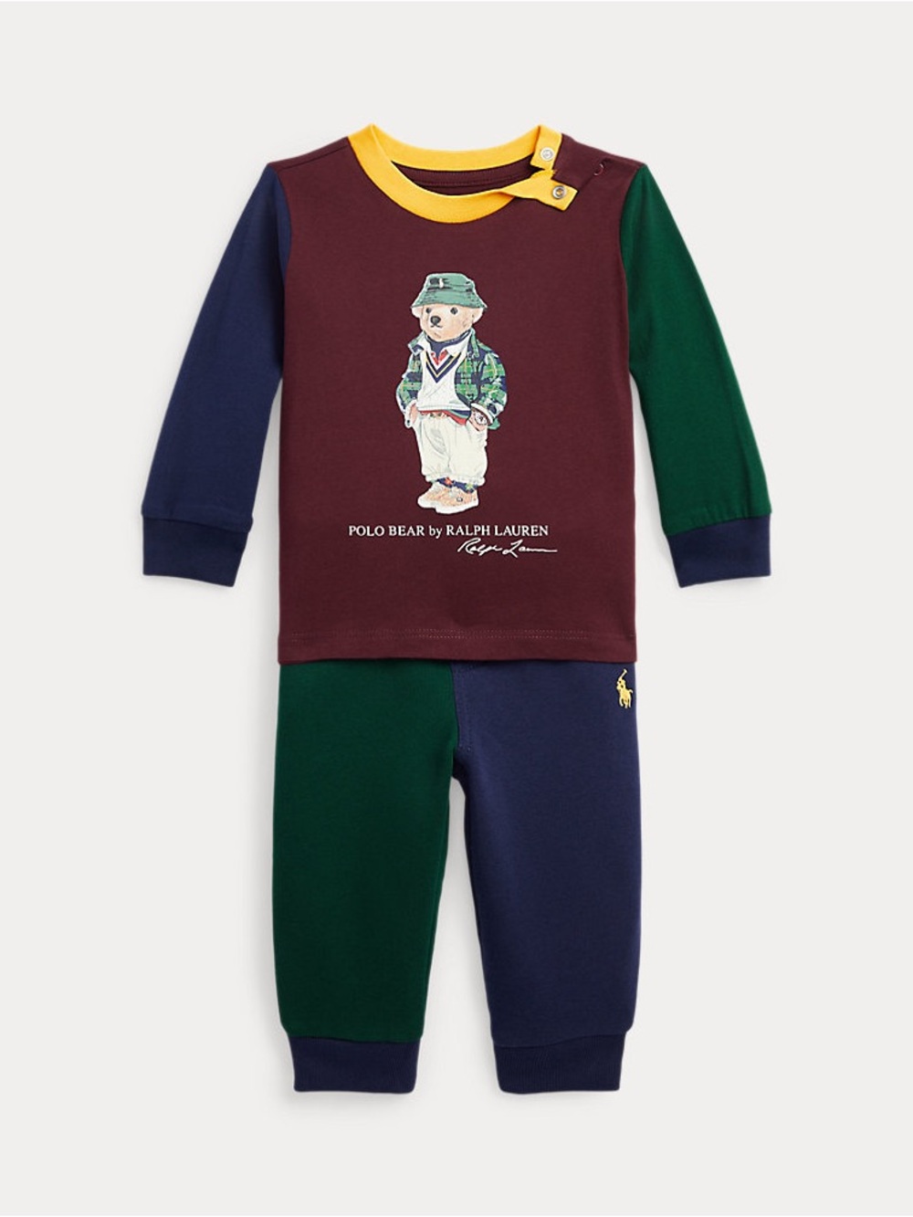 Polo by Ralph Lauren Kids' Colorblock Bear Tee And Fleece Set Size 12 months
